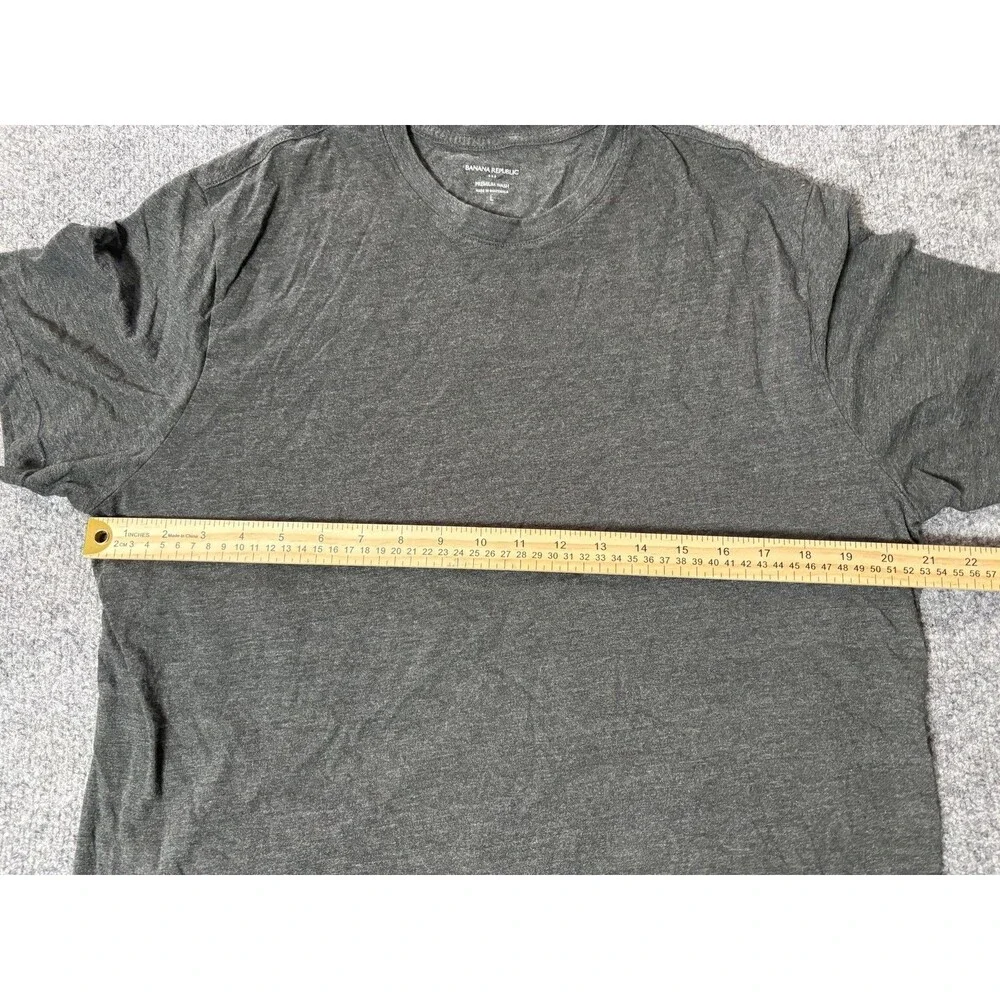 Banana Republic Shirt Mens Large Gray Tagless Crew Neck Cotton Polyester Jersey